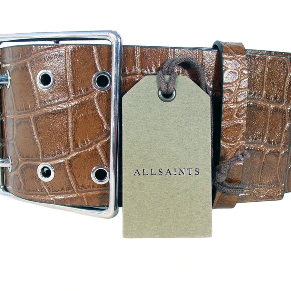 ALLSAINTS $135 Aline Croco Wide Leather Belt Women's S - NWT - Picture 6 of 6